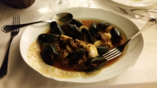 Some kind of cioppino-esqe soup. Unreal.